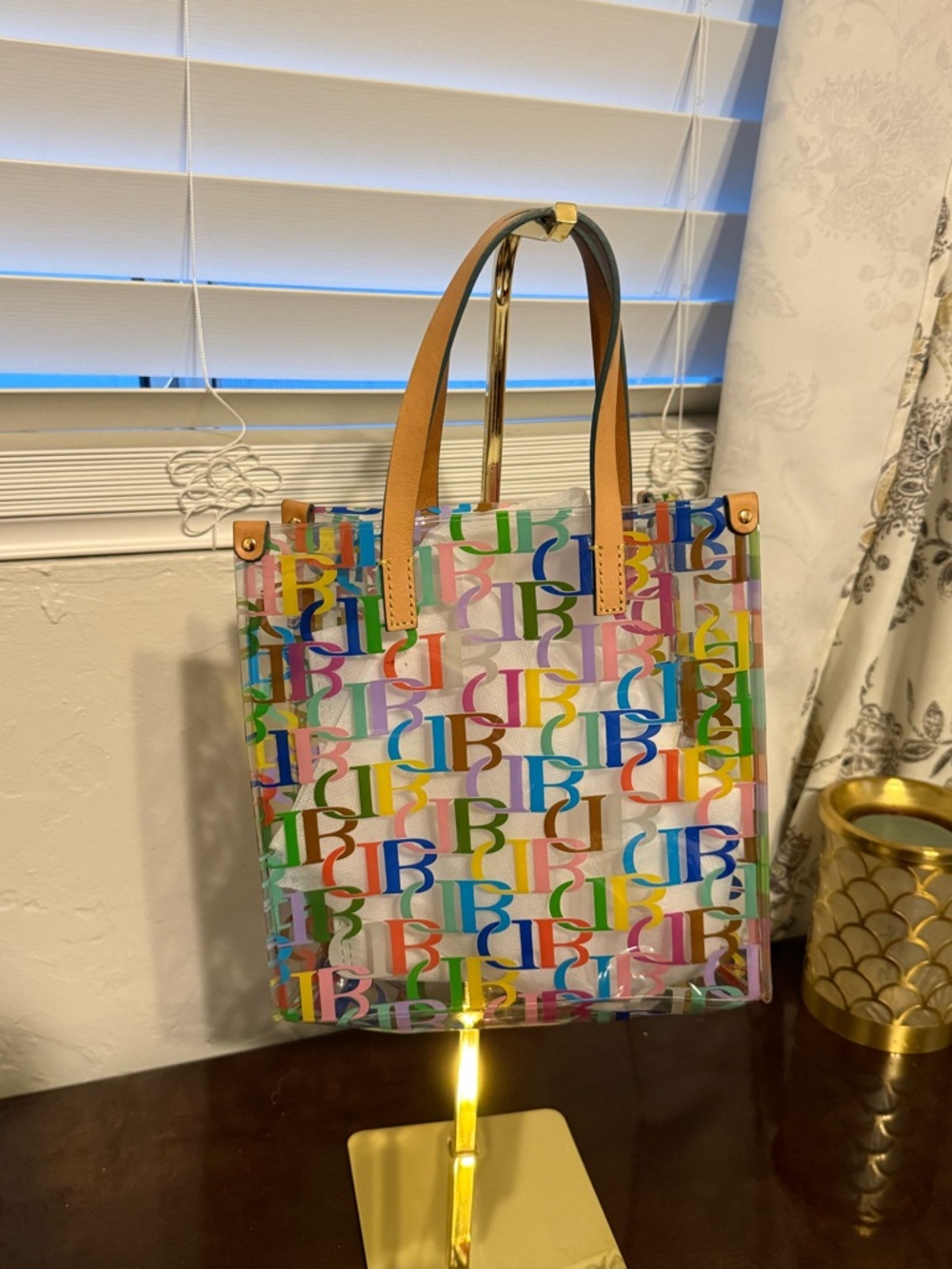 Dooney & Bourke Clear Multicolor Logo Tote | Stadium Bag | Mini